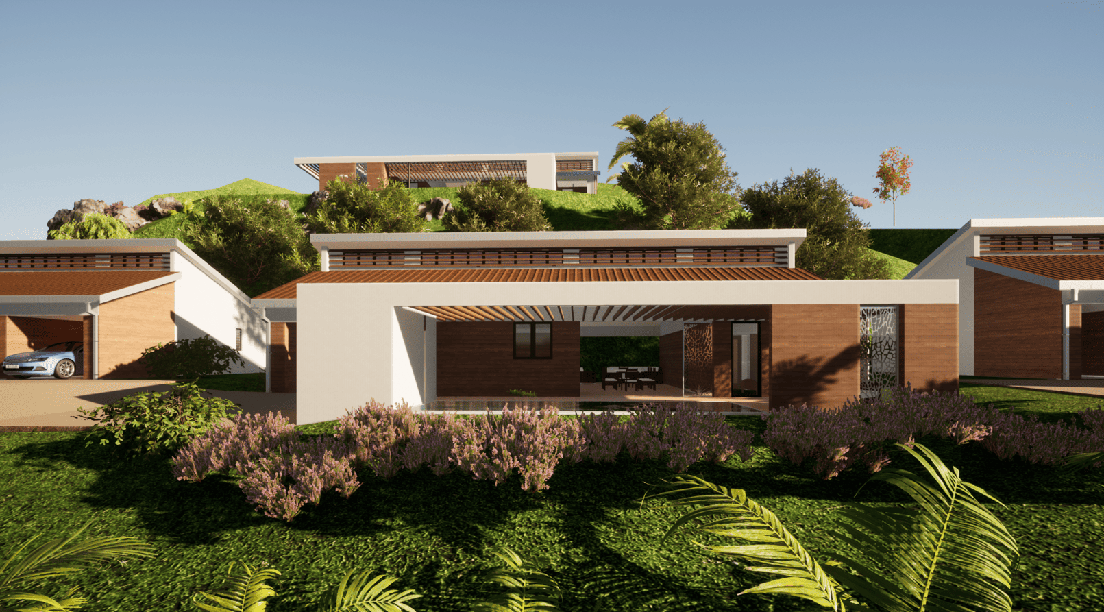 Conception et fabrication de l'ensemble des structures métalliques légères pour la construction de 4 villas haut de gamme en Guadeloupe